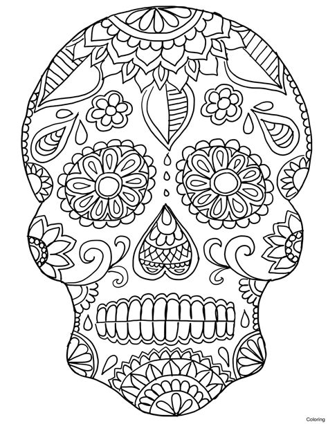 Sugar skull art, coloring pages, and more! Dia De Los Muertos Skulls Coloring Pages at GetColorings ...