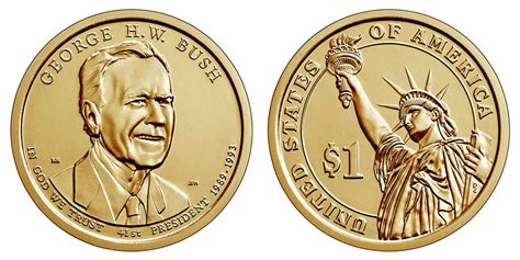 2020 P Presidential Dollar George Hw Bush Golden Dollar Coin Value