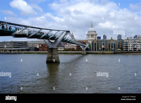 St Pauls Cathedral London River Thames Millenium Bridge City Scape