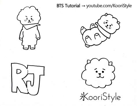 Bts the bangtan boys coloring book julian baum. BTS Tutorial: BT21 RJ Pin - Koori Style