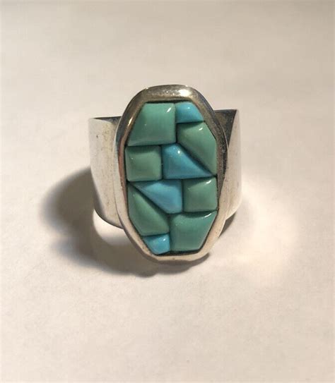 Dtr Jay King Sterling Silver Turquoise Inlay Ring Siz Gem