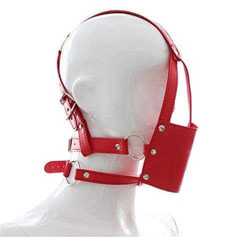 Buy Silicone Mouth Ball Bondage Restraints Pu Leather Open Mouth Gag Head Harness Fetish With