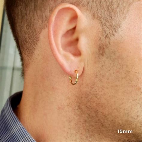 Real Sterling Silver Hoop Earrings For Mens Earrings Etsy Mens Earrings Hoop Men Earrings
