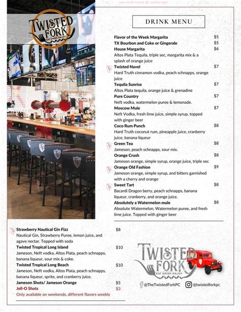 Online Menu Of The Twisted Fork Restaurant Port Charlotte Florida