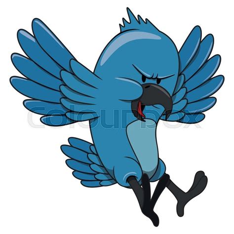 Angry Blue Bird Cartoon Vector Clipart Friendlystock Ph