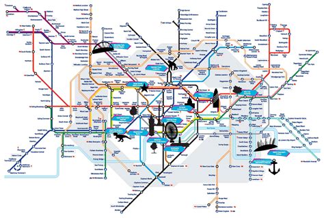 London Tube Map With Landmarks Images And Photos Finder
