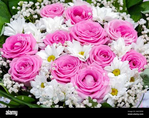 Beautiful Bouquet With Different Flowers Roses And Chrysanthemums