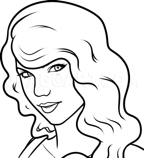 How To Draw Taylor Swift Easy Step By Step Drawing Guide By Dawn