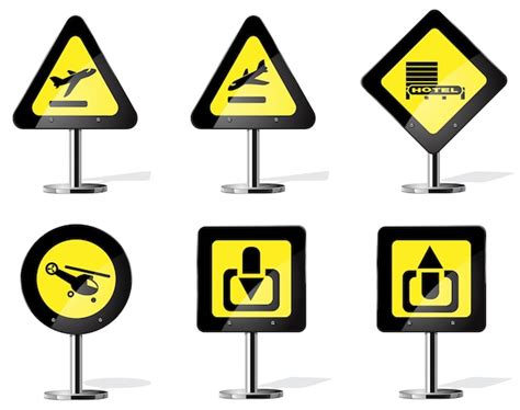 Premium Vector Road Yellow Warning Sign