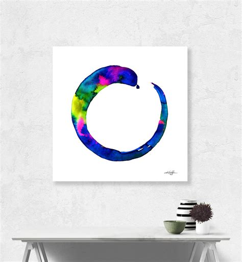 Enso Zen Circle Pattern Art Large Sizes Multi Color Zen Etsy