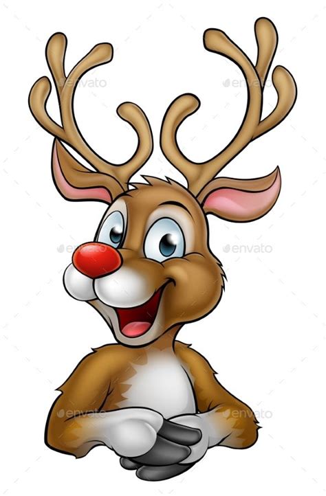 A Happy Cartoon Christmas Reindeer Christmas Cartoon Characters