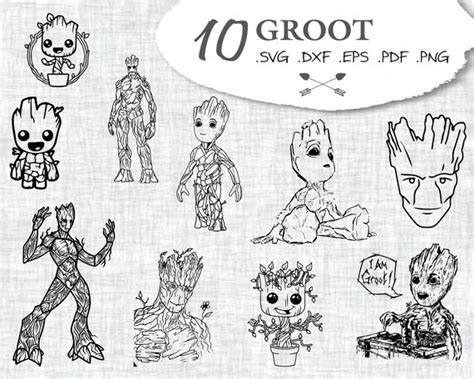 Groot Svg Baby Groot Svg Groot I Am Groot Svg Marvel Svg Etsy