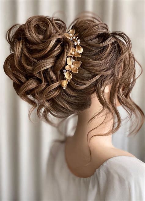 The Most Romantic Wedding Hairstyles Messy Loose Curled Updo