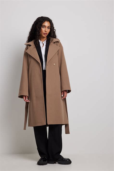 Belted Coat Beige Na Kd