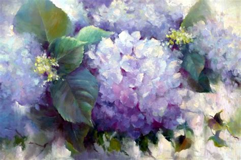 Painting A Day Daily Painters Small Oil Painting Hydrangea Floral