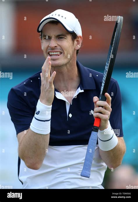 Andy Murray During His Doubles Match On Day Four Of The Fever Tree