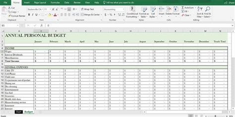 Annual Budget Planner Excel Template Simple Instant Etsy In 2021