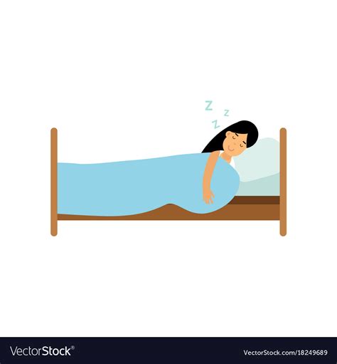 Teen Brunette Girl Sleeping In Her Bed Cartoon Vector Image My Xxx Hot Girl