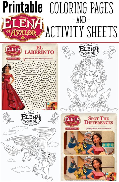 Elena Of Avalor Coloring Pages And Activity Sheets Birthday