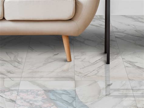 Juniper White Shiny Ceramic Floor Tile 430 X 430mm