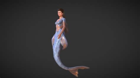 rigged mermaid buy royalty free 3d model by pbr3d [9c6fa96] sketchfab store