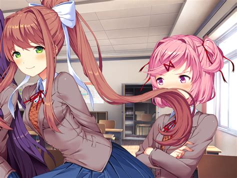 is it just me or is natsuki totally checking out monika s ass here r ddlc