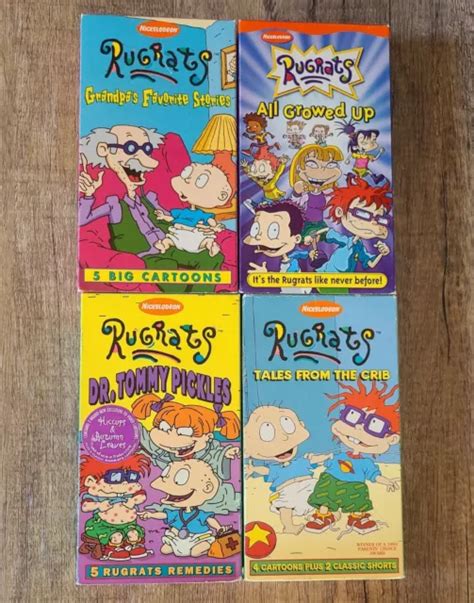 TESTED LOT OF 4 Rugrats VHS Tapes Nickelodeon Cartoon Dr Tommy