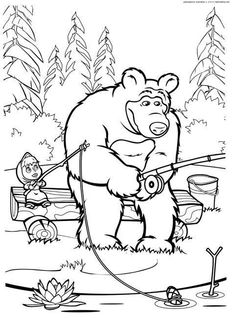 Gambar mewarnai masha and the bear untuk anak paud dan tk | sketsa …. 10 Mewarnai Gambar Masha And The Bear