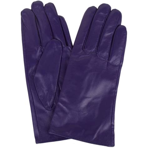 Ladies Leather Gloves Purple Snugrugs