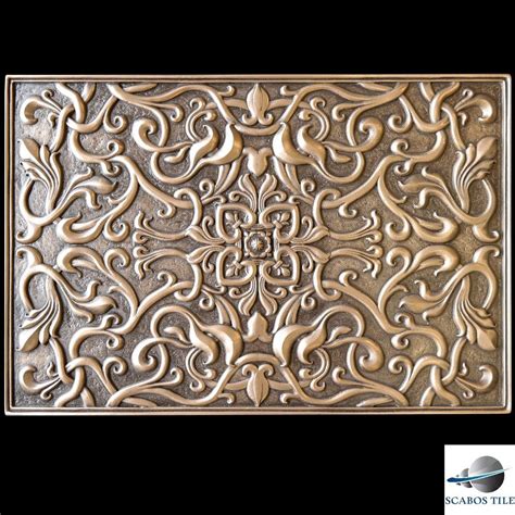 Resin Art Deco Tile Bronze 12x18 Design Backsplash Btahroom Wall