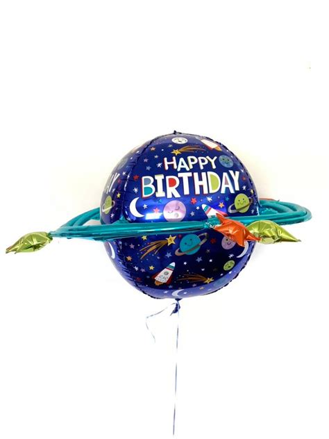 Happy Birthday Balloon Galaxy Birthday Balloons Astronaut Etsy