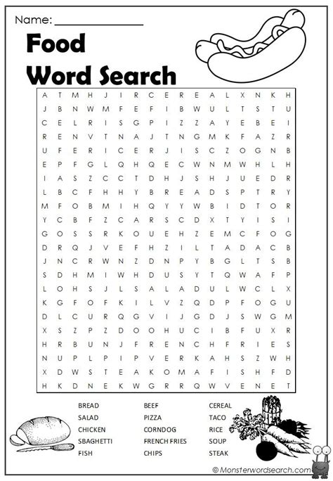 Nice Food Word Search Food Words Word Puzzles Worksheets For Kids