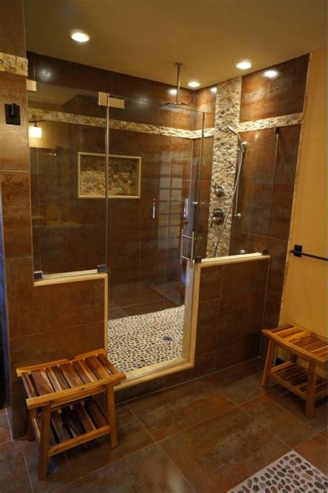 Whether you also have a bathtub or just this area, your décor will be functional and chic. Beautiful Bathroom Design with Large Unique Walk In Shower ...