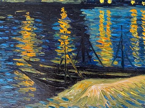 Quadro Notte Stellata Sul Rodano Di Van Gogh Falso D Autore 60x90cm