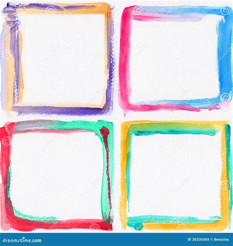 Colorful Watercolor Frames Stock Illustration Illustration Of Color