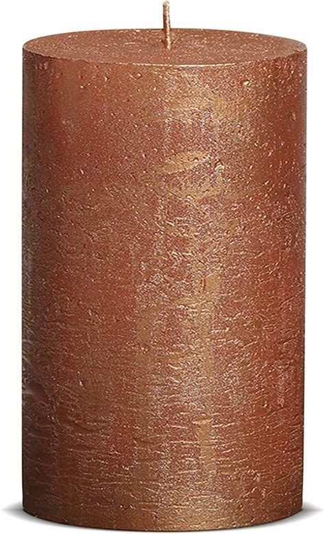 Metallic Copper Pillar Candles 275x5 Unscented 6 Pack Etsy