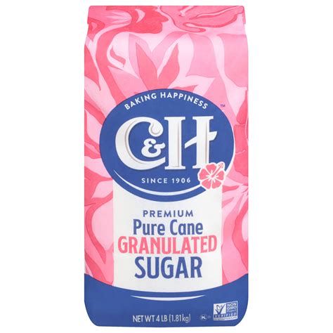 C And H Pure Granulated White Cane Sugar 4 Lb