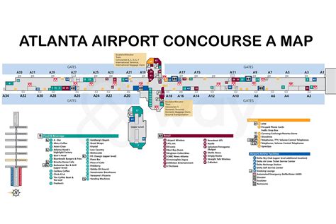 Atlanta Airport Terminal Map Atlanta Airport Food Shops Guide