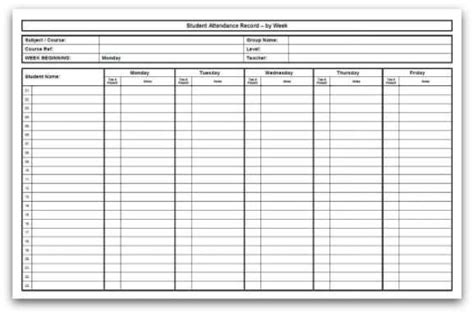 attendance sheet templates   sample templates attendance