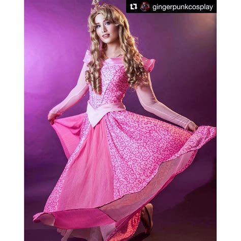 P340 Cosplay Dress Princess Sleeping Beauty Pink Costume Aurora Women