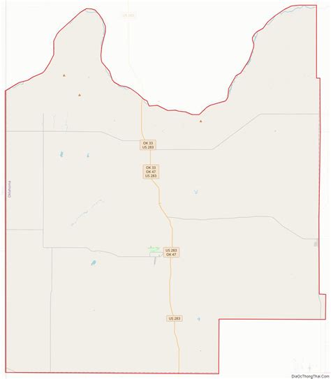 Map Of Roger Mills County Oklahoma