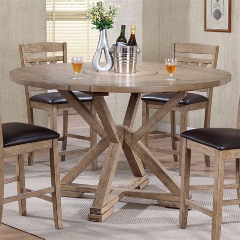 Winners Only Grandview Dropleaf Counter Height Table With Lazy Susan