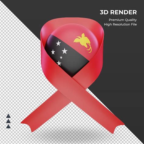 Premium Psd 3d Aids Day Papua New Guinea Flag Rendering Front View