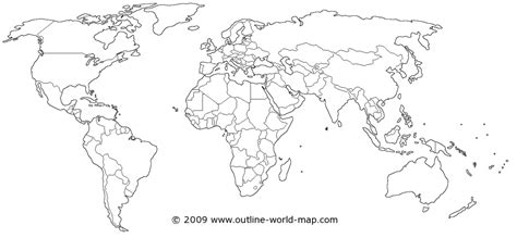 Blank World Map Image With White Areas And Thick Borders B3c Ecc