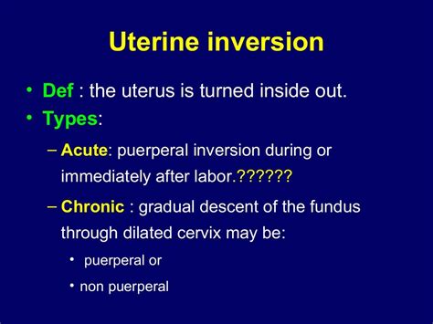 Retroverted Retroflexed Uterus Anduterine Inversion