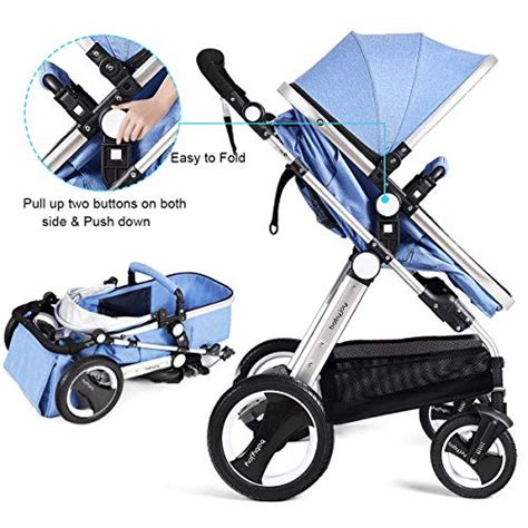 Baby Joy Baby Stroller 2 In 1 Convertible Bassinet Reclining Stroller