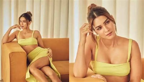 photo gallery kriti sanon flaunts her toned legs in a yellow dress see her gorgeous pics