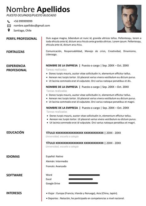 Formato De Curriculum Vitae Chile 2023 Descarga Gratis