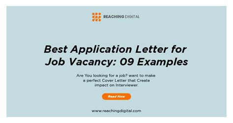 Best Application Letter For Job Vacancy 09 Examples And Sample