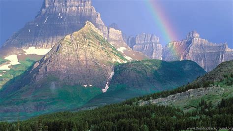 Wallpapers Rainbows Rainbow Nature Mountain Sky Sun Landscape Hd